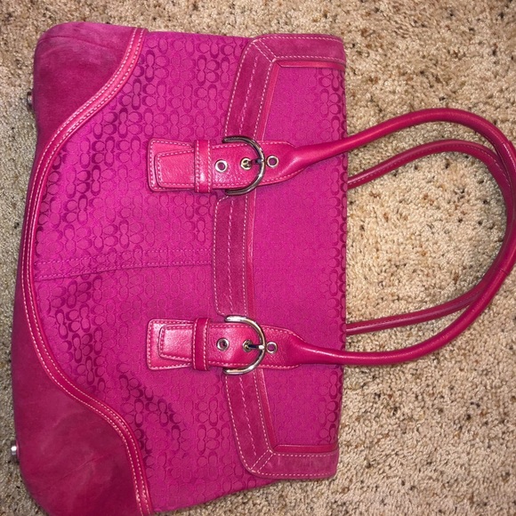 COACH PINK CANVAS⚡️ TOTE BAG AND COIN PURSE SET - Picture 5 of 11